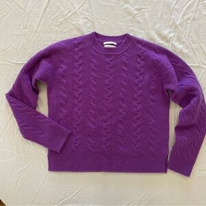 NORDSTROM Purple 100% Cashmere Cable Knit Sweater Size M